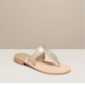 Jack Rogers “Jackie” gold sandals